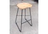 Image of Ghế quầy bar mặt gỗ cong chân sắt nghệ thuật GBT01
