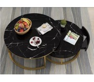 Bàn Sofa mặt đá chân mạ vàng BLM25
