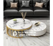Bàn Sofa mặt đá chân mạ vàng BLM32