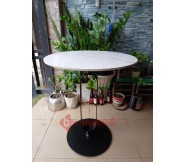 Bàn tròn cafe chân sắt decor mặt đá BS95
