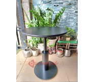 Bàn tròn cafe chân sắt decor mặt thép BS99