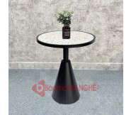 Bàn tròn cafe decor mặt gạch chân nón BSK48