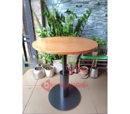 Bàn tròn cafe decor mặt gỗ BSK40