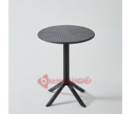 Bàn tròn cafe decor mặt nhựa chân thép BST02