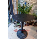 Bàn tròn cafe decor mặt tôn chân gang BS91