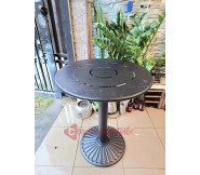 Bàn tròn cafe decor mặt tôn chân gang BS92
