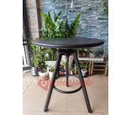 Bàn tròn cafe decor mặt tôn xoay nâng hạ chiều cao
