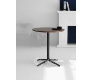 Bàn tròn cafe decor tiếp khách mặt gỗ MDF phủ veneer màu nâu BM06