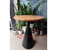 Bàn tròn cafe mặt gỗ chân nón BS79