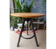 Bàn tròn cafe mặt gỗ xoay BS84