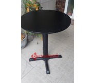 Bàn tròn cafe mặt MDF chân trụ sắt BT01