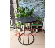 Bàn tròn cafe mặt tôn chân khung sắt decor BS69