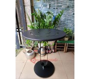 Bàn tròn cafe mặt tôn chân sắt decor BS97