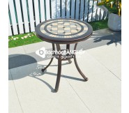 Bàn tròn cafe sân vườn ngoài trời nhôm đúc mặt đá BSV24