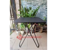 Bàn vuông cafe mặt MDF chân chéo sắt decor BS59