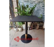 Bàn vuông cafe mặt MDF chân trụ sắt decor BS103