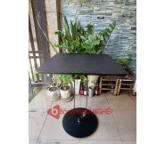Bàn vuông cafe mặt MDF chân trụ sắt decor BS104