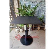 Bàn vuông cafe mặt MDF chân trụ sắt decor BS54