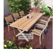 Bộ bàn ghế cafe bàn ghế ăn nhà hàng sân vườn nhôm đúc 207