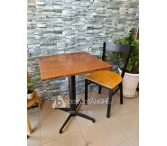 Bộ bàn ghế cafe nhà hàng quán ăn ghế gỗ chân sắt 198