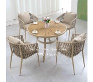 Bộ bàn ghế cafe nhà hàng sân vườn sân thượng ban công nhôm đúc 210