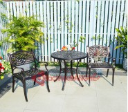 Bộ bàn ghế cafe sân vườn sân thượng hồ bơi nhôm đúc 173