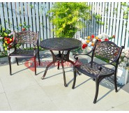 Bộ bàn ghế cafe sân vườn sân thượng hồ bơi nhôm đúc 174