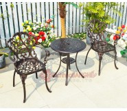 Bộ bàn ghế cafe sân vườn sân thượng hồ bơi nhôm đúc 175