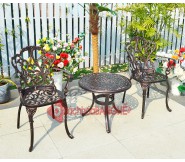 Bộ bàn ghế cafe sân vườn sân thượng hồ bơi nhôm đúc 176