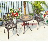 Bộ bàn ghế cafe sân vườn sân thượng hồ bơi nhôm đúc 178