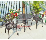 Bộ bàn ghế cafe sân vườn sân thượng hồ bơi nhôm đúc 180