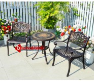 Bộ bàn ghế cafe sân vườn sân thượng hồ bơi nhôm đúc 183