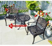 Bộ bàn ghế cafe sân vườn sân thượng hồ bơi nhôm đúc 184