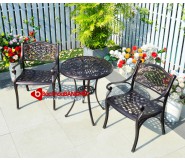Bộ bàn ghế cafe sân vườn sân thượng hồ bơi nhôm đúc 186