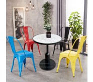 Bộ bàn ghế cafe trà sữa ghế sắt 125