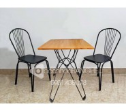 Bộ bàn ghế cafe trà sữa ghế sắt 195