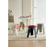 Bộ bàn ghế decor cafe trà sữa tiếp khách ghế đôn nhựa 234