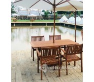 Bộ bàn ghế gỗ xếp cafe nhà hàng quán ăn sân vườn khu dã ngoại BT13