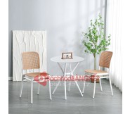 Bộ bàn ghế nhựa cafe trà sữa decor bàn nhựa ghế nhựa 238