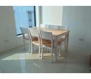 Bộ bàn ghế phòng ăn Cherry trắng 6 ghế BA09