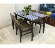 Bộ bàn ghế phòng ăn Obama nâu BA05