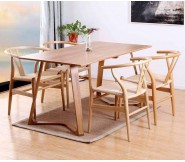 Bộ bàn ghế phòng ăn Wishbone 4 ghế BA20