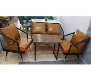 Bộ bàn ghế sofa sắt nệm cho quán cafe 114