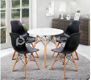 Bộ bàn ghế tiếp khách văn phòng, bàn ghế quán cafe ghế đen bàn trắng SBG2450