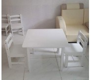 Bộ bàn ghế trẻ em màu trắng