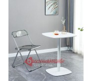 Bộ bàn ghế xếp trong suốt decor cafe tiếp khách cửa hàng văn phòng 235