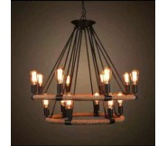 Đèn thả chùm dây thừng vintage 14 bóng 130 /14