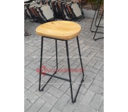 Ghế quầy bar mặt gỗ chân sắt GBT03