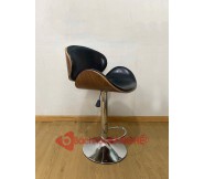 Ghế quầy bar nâng hạ lưng gỗ nệm da GBH02