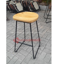 Ghế quầy bar mặt gỗ chân sắt GBT03